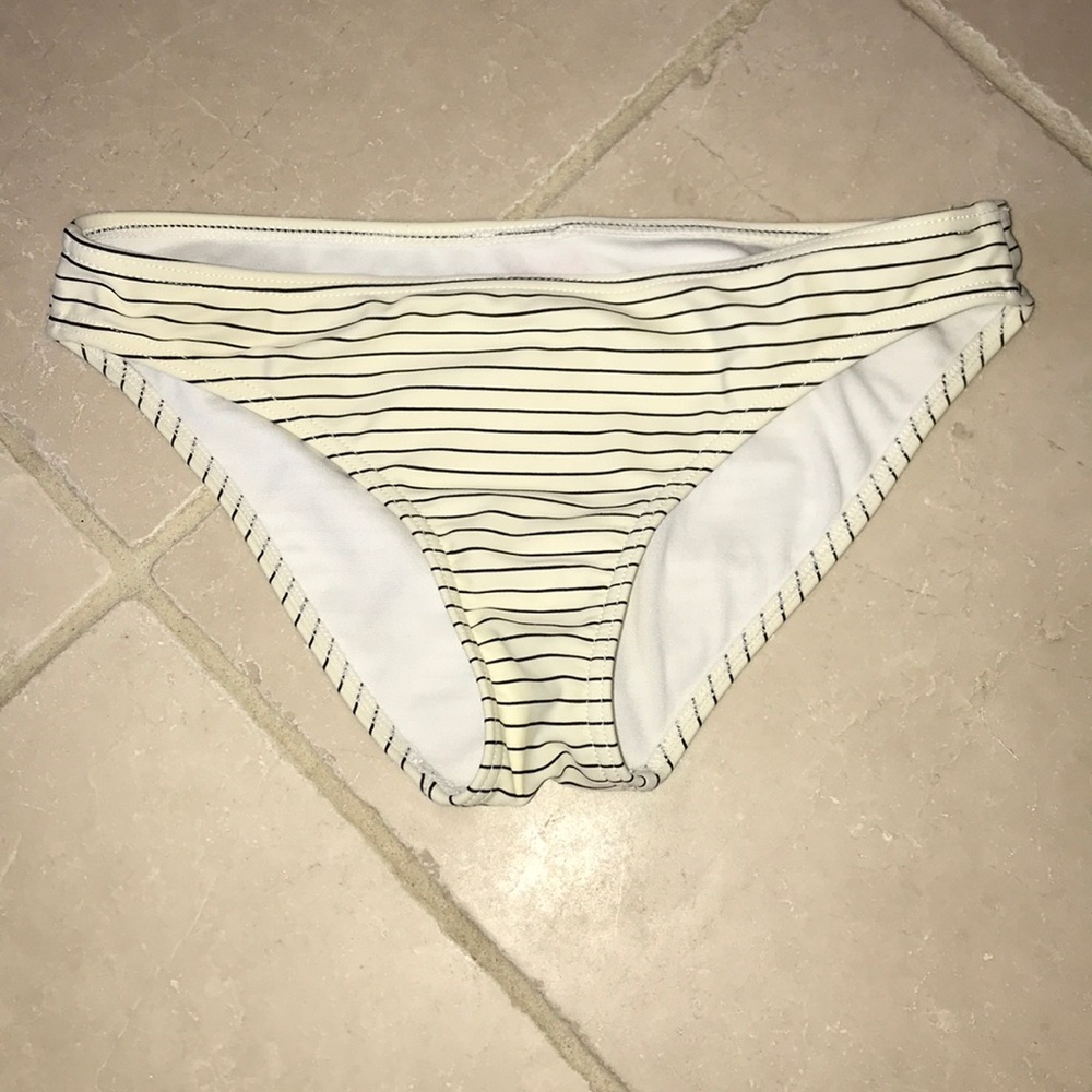 A striped surf bottom bikini